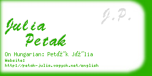 julia petak business card